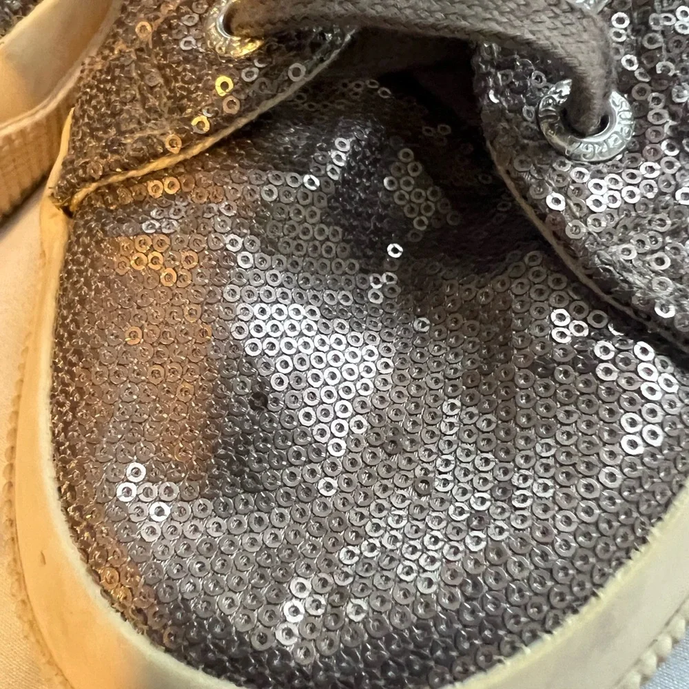 Superga pewter sequin
